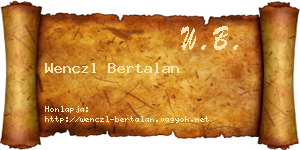 Wenczl Bertalan névjegykártya